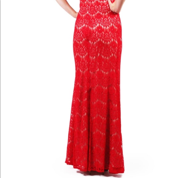 NWT BETSY & ADAM LACE GOWN WITH OPEN BACK - Picture 3 of 5